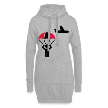 Fallschirmspringer - Hoodie-Kleid - Grau meliert - Vorne