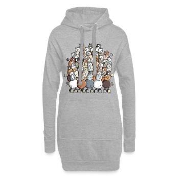 Coloré Tas De Chevaux - Cheval - Sweat-shirt à capuche long Femme - gris chiné - Devant