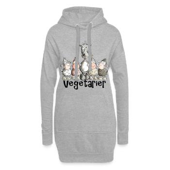 Vegetarier Wolf - Hoodie-Kleid - Grau meliert - Vorne