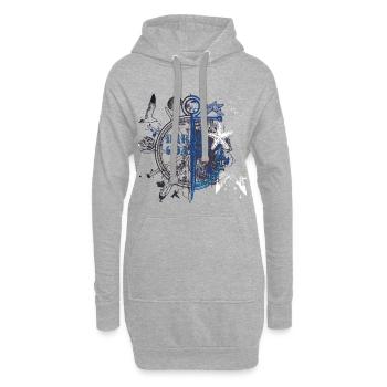 Boussole d’ancre nautique de nuit - Sweat-shirt à capuche long Femme - gris chiné - Devant