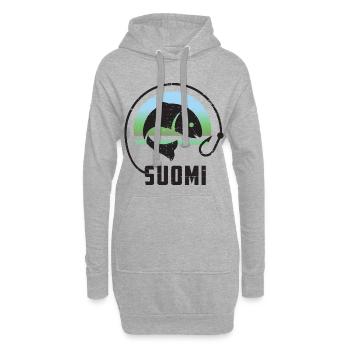 Finnland Angel Urlaub - Hoodie-Kleid - Grau meliert - Vorne