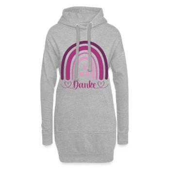 Danke Regenbogen - Hoodie-Kleid - Grau meliert - Vorne