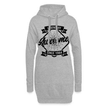 Légendaire Génial depuis 1984 - Sweat-shirt à capuche long Femme - gris chiné - Devant