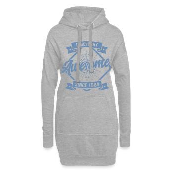 Légendaire Génial depuis 1984 - Sweat-shirt à capuche long Femme - gris chiné - Devant