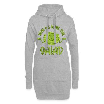 Maintenant, nous avons la salade - Sweat-shirt à capuche long Femme - gris chiné - Devant