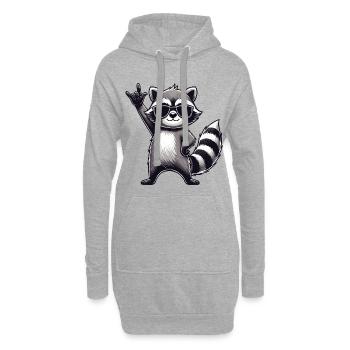 Waschbär mit Rock Pose Raccoon Rock Musik Musiker - Hoodie-Kleid - Grau meliert - Vorne