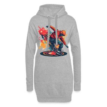 Breakdancer Graffiti - Sweat-shirt à capuche long Femme - gris chiné - Devant