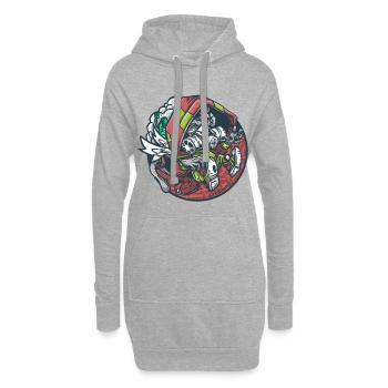 Rothelm-Astronaut Zombie - Hoodie-Kleid - Grau meliert - Vorne