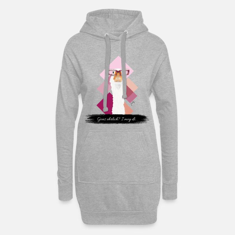 JvG Gans "Gons ehrlich? I mog di." - Hoodie-Kleid - Grau meliert