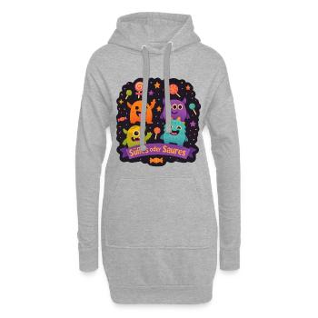 Süßes oder Saures - Monsterparty - Hoodie-Kleid - Grau meliert - Vorne