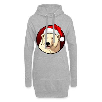 Eisbären Weihnachten - Hoodie-Kleid - Grau meliert - Vorne