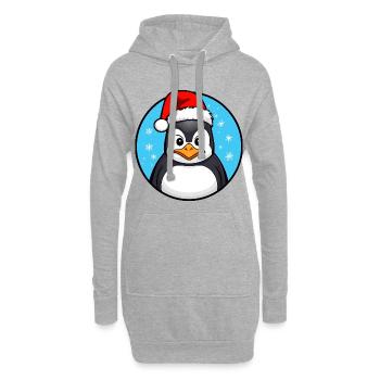 Weihnachten Pinguin - Hoodie-Kleid - Grau meliert - Vorne