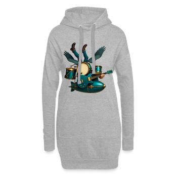 ZEPPELIN BAND – Ton & Bild - Hoodie-Kleid - Grau meliert - Vorne