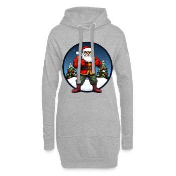 Noël de combattant - Sweat-shirt à capuche long Femme - gris chiné - Devant