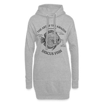 Aquarium Discus Fish Tank Aquarist - Sweat-shirt à capuche long Femme - gris chiné - Devant