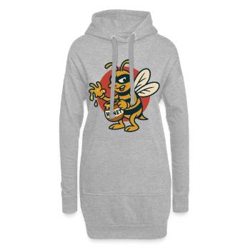 Vol de miel bandit apiculteur - Sweat-shirt à capuche long Femme - gris chiné - Devant