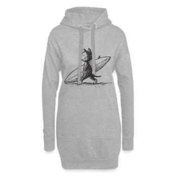 Sürfkätzchen - Sweat-shirt à capuche long Femme - gris chiné - Devant