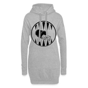 Backgammon | Jeu de société | Don - Sweat-shirt à capuche long Femme - gris chiné - Devant
