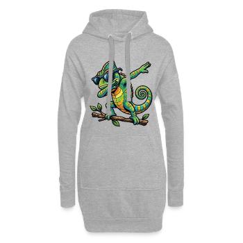 Escarpage du Caméléon - Sweat-shirt à capuche long Femme - gris chiné - Devant