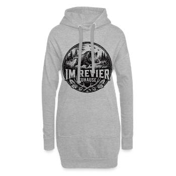 Im Revier Zuhause Jagd Motiv - Hoodie-Kleid - Grau meliert - Vorne