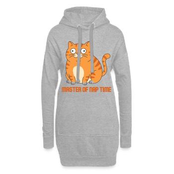 Master of Sleep Time Cat - Hoodie Dress - heather grey - Front