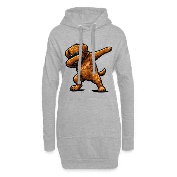 Dabbing Chesapeake Bay Retriever - Hoodie Dress - heather grey - Front