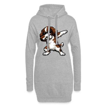 Dabbing English Springer Spaniel - Hoodie Dress - heather grey - Front