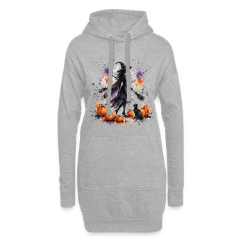 Sorcières - Sorcière Aquarelle - Sweat-shirt à capuche long Femme - gris chiné - Devant