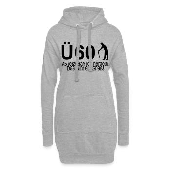 60. Geburtstag Ü60 – Ab jetzt darf ich nörgeln - Hoodie-Kleid - Grau meliert - Vorne