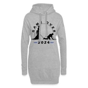 Game Over 2024 Hochzeit - Hoodie-Kleid - Grau meliert - Vorne
