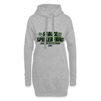 Joueur football - Sweat-shirt à capuche long Femme - gris chiné - Devant