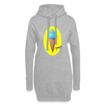 délicieux crème glacée - Sweat-shirt à capuche long Femme - gris chiné - Devant