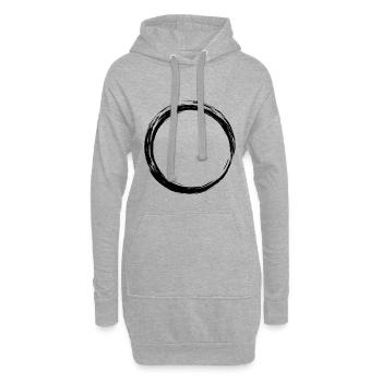 Kreis Symbol Design Schwarz - Hoodie-Kleid - Grau meliert - Vorne