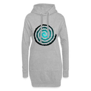 Croissance et expansion des symboles en spirale - Sweat-shirt à capuche long Femme - gris chiné - Devant