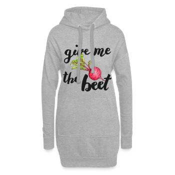 give me the beet rote Bete - Hoodie-Kleid - Grau meliert - Vorne