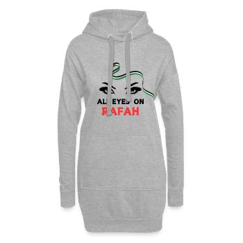 All eyes on Rafah - Hoodie-Kleid - Grau meliert - Vorne