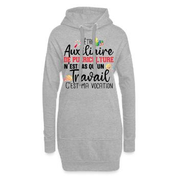 Auxiliaire de puériculture Puéricultrice Métier - Sweat-shirt à capuche long Femme - gris chiné - Devant