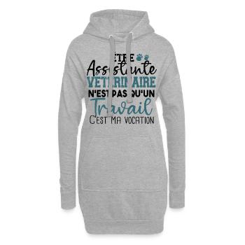 Auxiliaire Vétérinaire Métier Assistante - Sweat-shirt à capuche long Femme - gris chiné - Devant