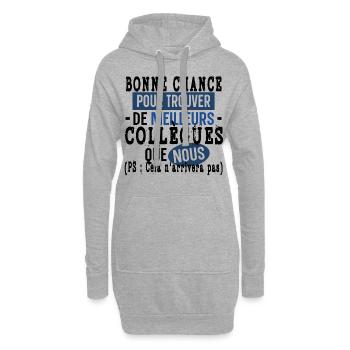 Collègue Collègues Cadeau Départ Retraite Humour - Sweat-shirt à capuche long Femme - gris chiné - Devant