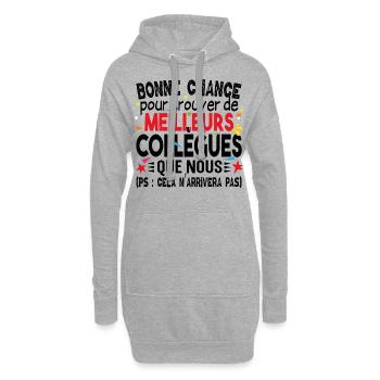 Bonne chance Collègue Cadeau Retraite Retraité - Sweat-shirt à capuche long Femme - gris chiné - Devant