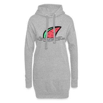 Wassermelonen Haifisch Flosse - Hoodie-Kleid - Grau meliert - Vorne