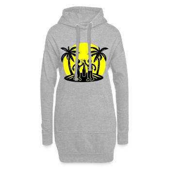 Insel Strand Party Drinking - Hoodie-Kleid - Grau meliert - Vorne