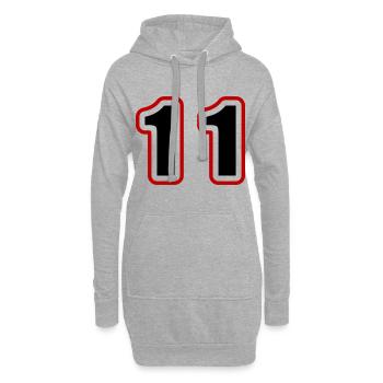 11 Zahl College - Hoodie-Kleid - Grau meliert - Vorne