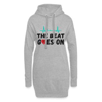 Operation am offenen Herzen - Herzschlag - Hoodie-Kleid - Grau meliert - Vorne