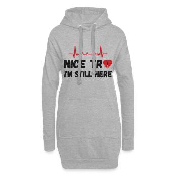 Herzoperation - Netter Versuch, ich bin noch hier - Hoodie-Kleid - Grau meliert - Vorne