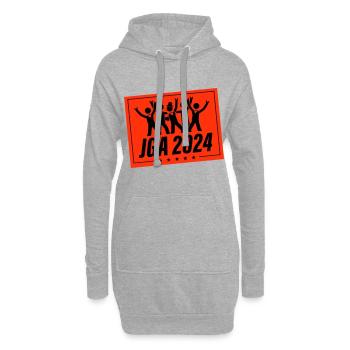 Enterrement de vie de garçon 2024 - Sweat-shirt à capuche long Femme - gris chiné - Devant