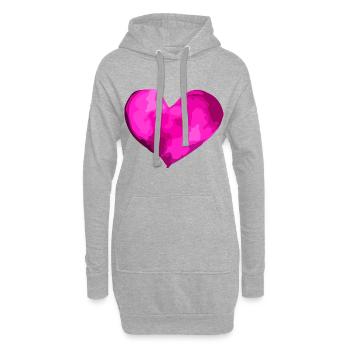 Symbole du coeur amour amoureux - Sweat-shirt à capuche long Femme - gris chiné - Devant
