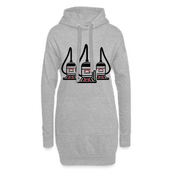 Staubsauger Symbol Cleaning - Hoodie-Kleid - Grau meliert - Vorne