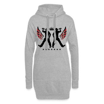 Drinking Bier Silhouette - Hoodie-Kleid - Grau meliert - Vorne