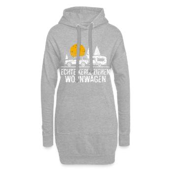 Happy Camper - Coole Sprüche für Outdoor-Enthusias - Hoodie-Kleid - Grau meliert - Vorne